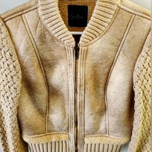 Cream Knit Jessica Simpson Bomber Jacket